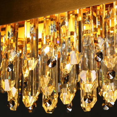 Modern Crystal Chandelier with Gold Finish