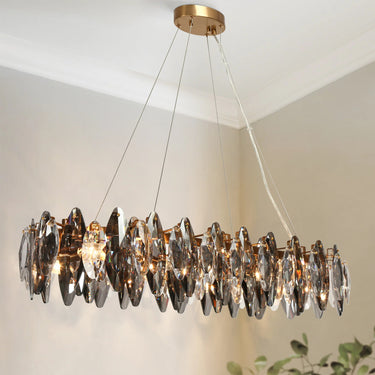 Incandescencia Gold Rectangular Chandelier - 8 Lights, 37.5", Contemporary Island Lighting