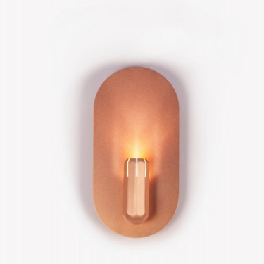 James Bartlett designed Brixton sconce in anodized copper, 6W LED, perfect for stylish office or study areas.