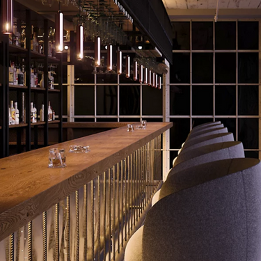 Brixton stainless steel  pendant light in graphite, ideal for bars and restaurants, or as a series over a kitchen counter, easy installation.
