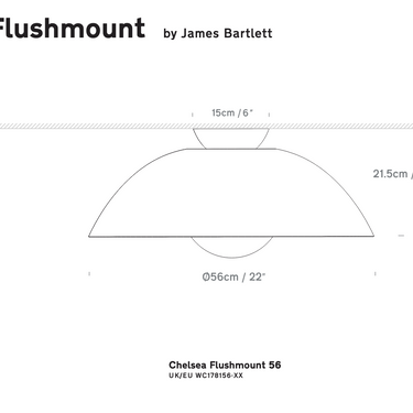 Innermost Chelsea integrated LED flush light with 2700K warm white glow for dining areas. 