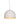 Adjustable hanging Doric 28 LED pendant light with a solid solid white finish over a dining table.