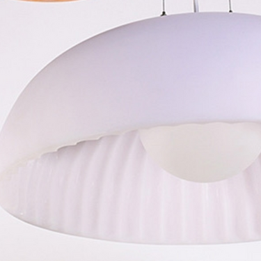 Detailed view of Doric 60's steel canopy and durable resin shade, designed for 120V systems.
