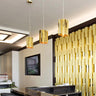 Elegant Innermost Facet 18 brass mini pendant lamp, 7" diameter, ideal for luxury hotel lobby lighting or stylish dining room and restaurant accents.

