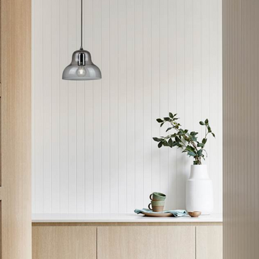 Minimalist hand-blown Czech glass pendant lamp with dimmable LED compatibility