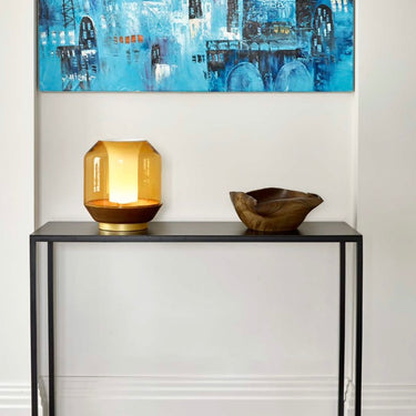 Luxury wood and glass lamp for reading corner or office desk