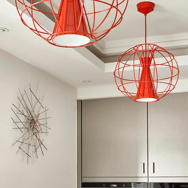 Red Latitude Pendant Light with adjustable spotlight by Innermost PL089330