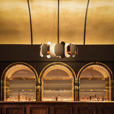 modern brass suspension chandelier ideal for upscale dining areas