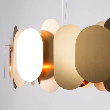 premium designer brass finish chandelier for office and lounge lighting
