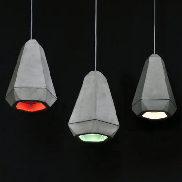 Minimalist Portland 19 pendant light in aqua with rough-cast concrete finish