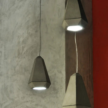 Designer plaster hanging light for kitchen or bar area by Innermost