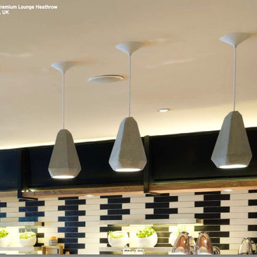 Compact GU10 LED concrete pendant lamp for contemporary kitchen lighting