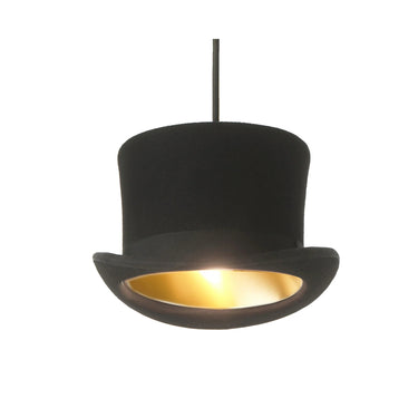 Wooster Style Black Hat Ceiling Pendant Light – Industrial Felt Hanging Fixture