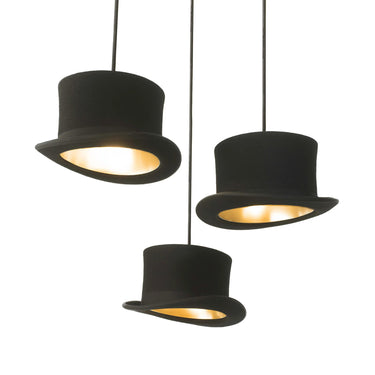 Designer Black Felt Pendant Lamp – Wooster Hat-Inspired Modern Ceiling Light