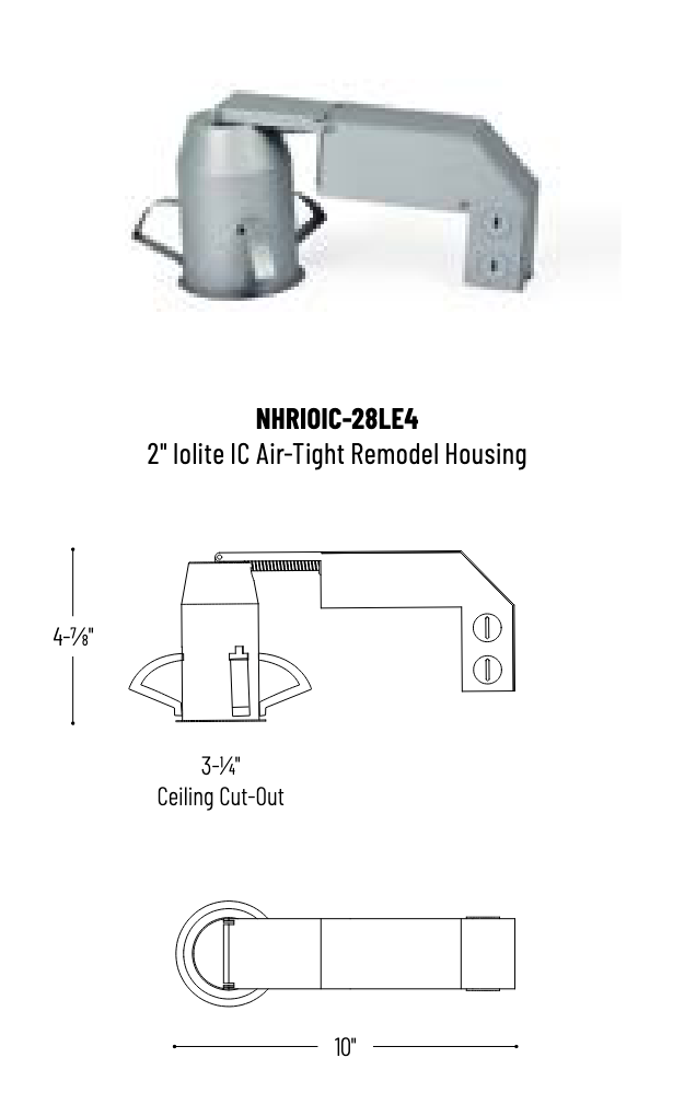 Iolite 2" LED IC Air-Tight Remodel Housing  | Nora Lighiting