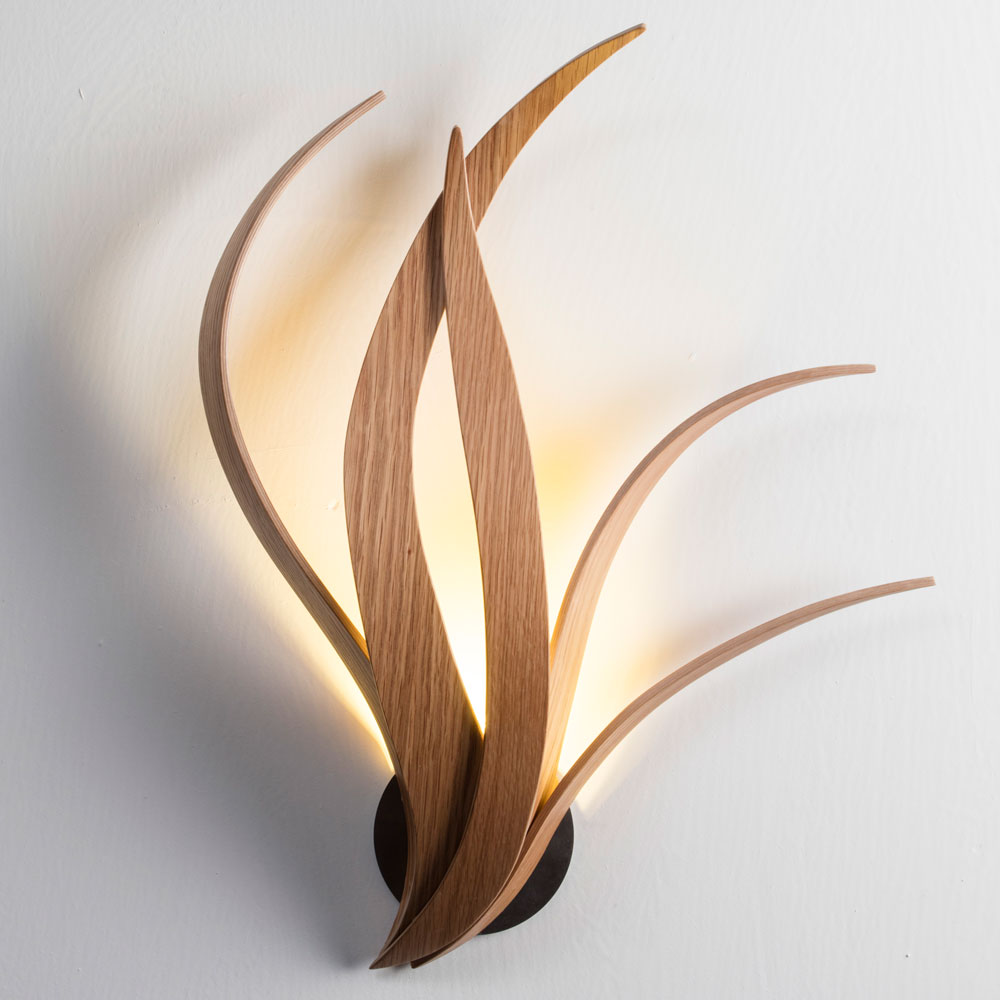 Contemporary Iris Wall Light - MacMaster Design - Oak