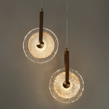 Irma 12" Brass LED Chandelier: 2-Light with Handcrafted Water Glass 