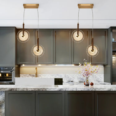 Irma HA05128 12-Inch 2-Light LED Chandelier in Brass with Unique Water Glas - Kitchen Island Light