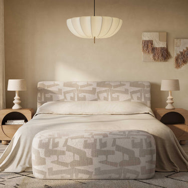 TOV Isla Cream Jacquard Pattern Cream King Bed