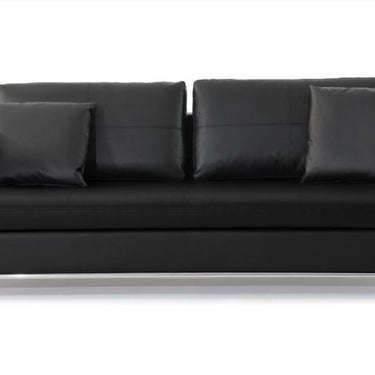 Istanbul small space sofa by Soho Concept with black PPM-FR upholstery and stainless steel frame