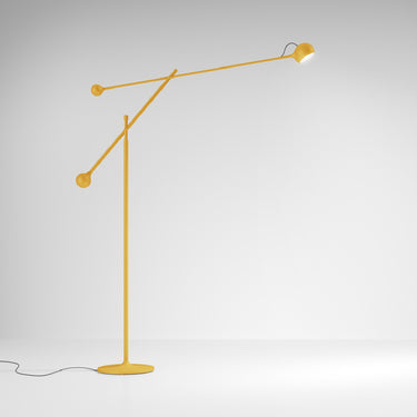 Adjustable Artemide Ixa floor lamp with counterweight arm and integrated LED