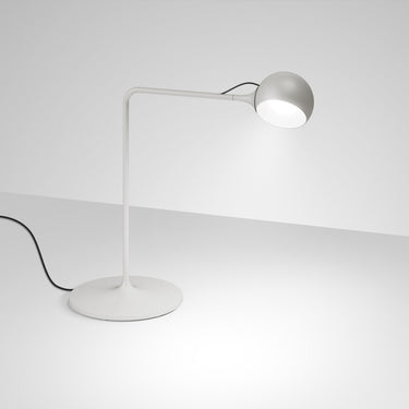 Modern Italian LED lamp with dimmable head for home study or commercial reception areas in White/Grey