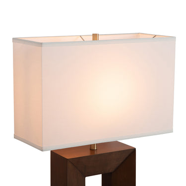 Nova of California Julie Standing Table Lamp Ebony Wood Weathered Brass White Linen Shade