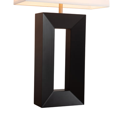 Nova of California Julie Standing Table Lamp Dark Walnut Wood Weathered Brass White Linen Shade