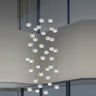 Jefferson Mini 36 Light Round Chandelier with Bohemian crystal and Black Chrome stems for luxury interiors