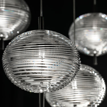 Contemporary hand-blown glass round pendant lighting for dining room