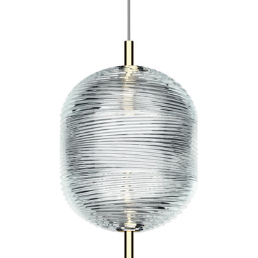Modern Jefferson LED pendant lamp featuring vortex crystal design for living room or dining area