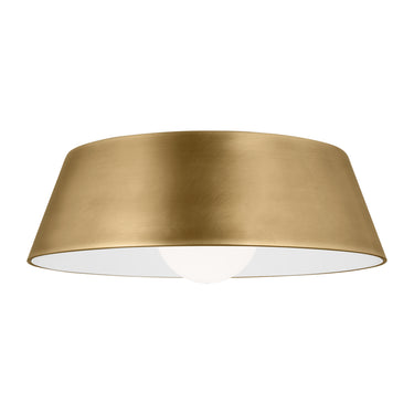 Plated Brass Joni LED Ceiling Fixture, modern round flush mount for hallway