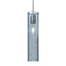 Besa Lighting Juni 16 pendant with blue bubble glass shade and satin nickel finish