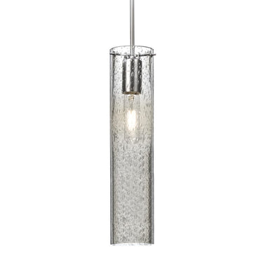 Handcrafted European clear bubble glass cylinder shade on Besa Juni 16 pendant
