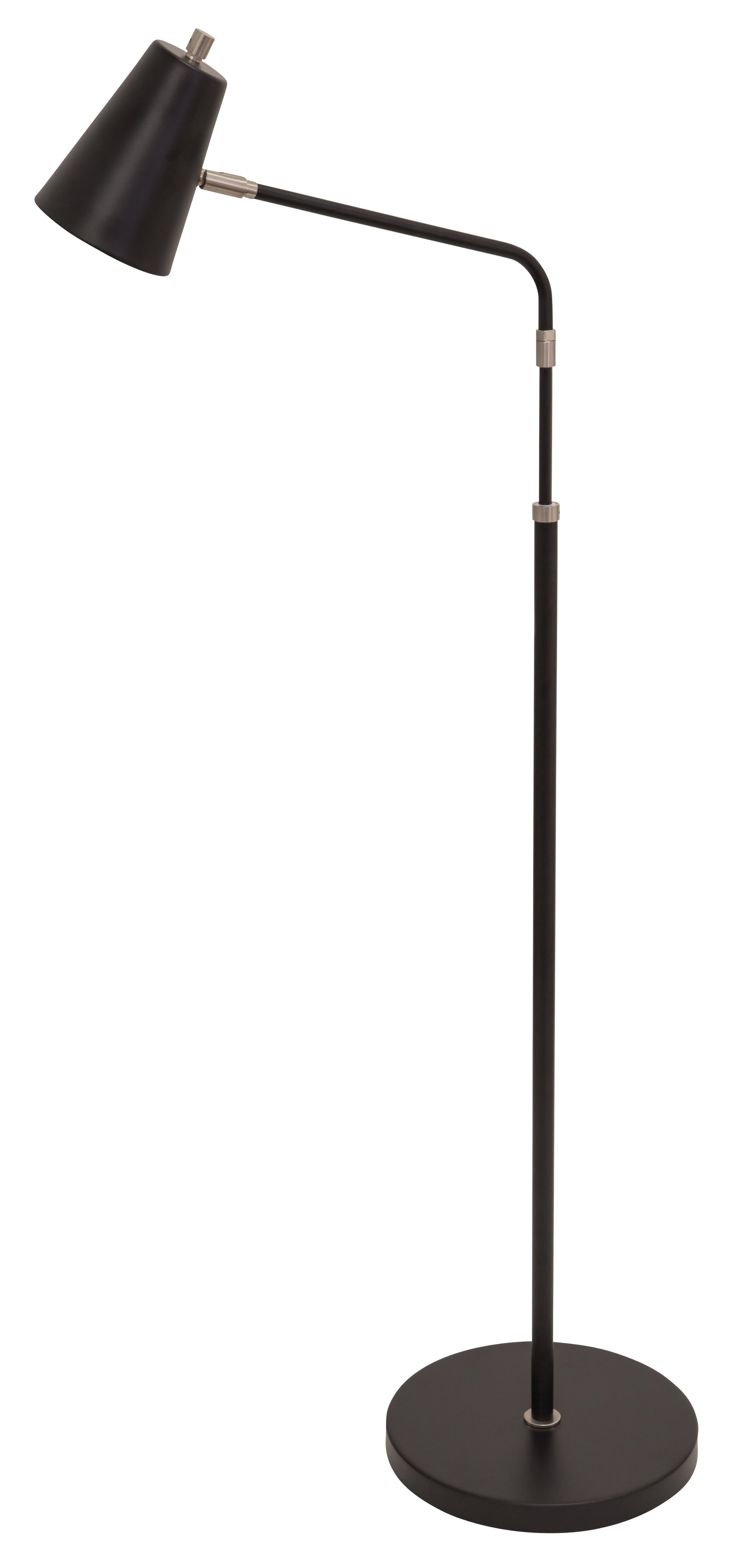 House of Troy Kirby LED adjustable floor lamp in black with satin nickel accents K100-BLK