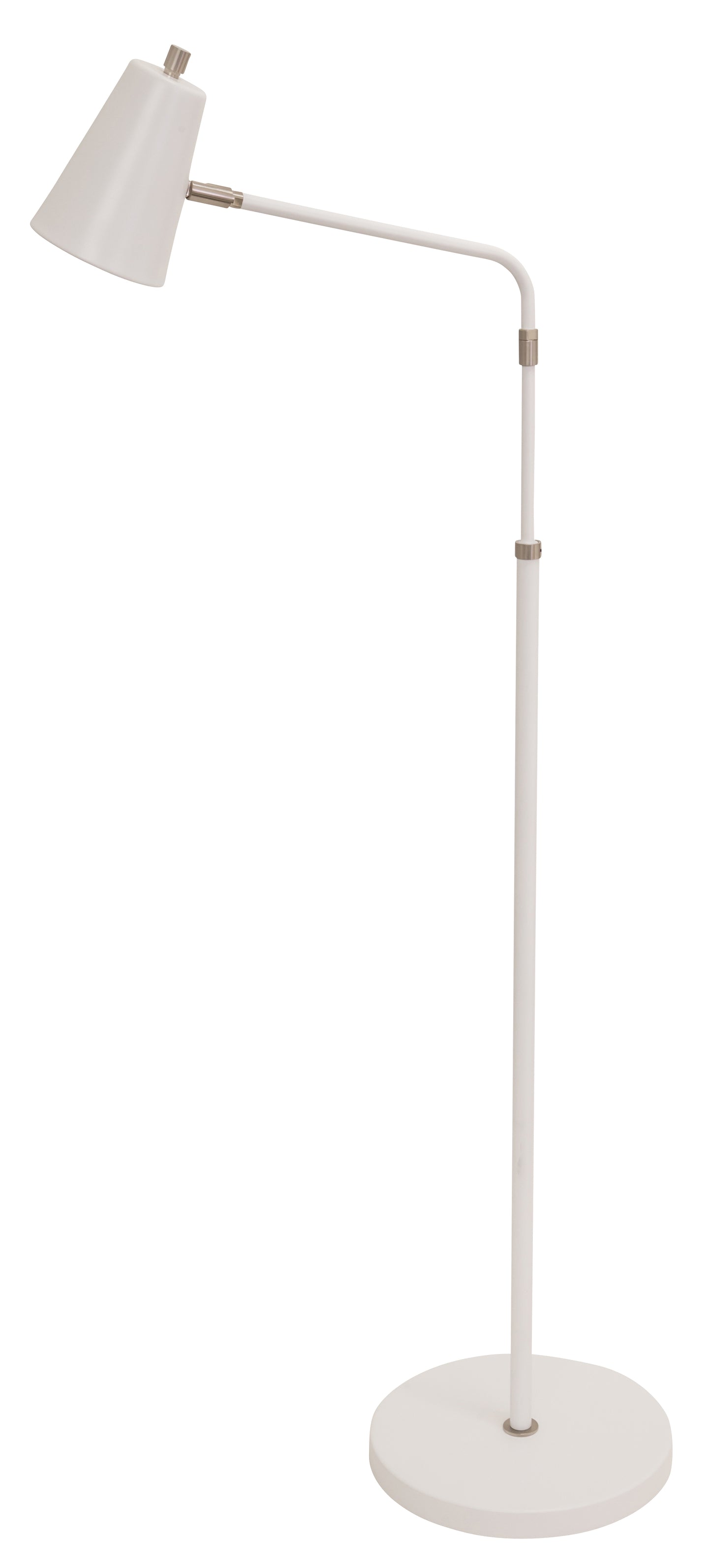 House of Troy Kirby LED adjustable floor lamp in white with satin nickel accents K100-WT