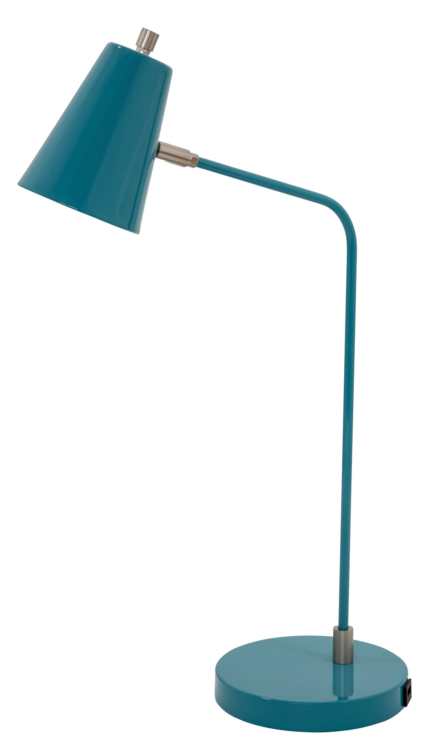 House of Troy Kirby LED task lamp in teal with satin nickel accents and USB port K150-TL