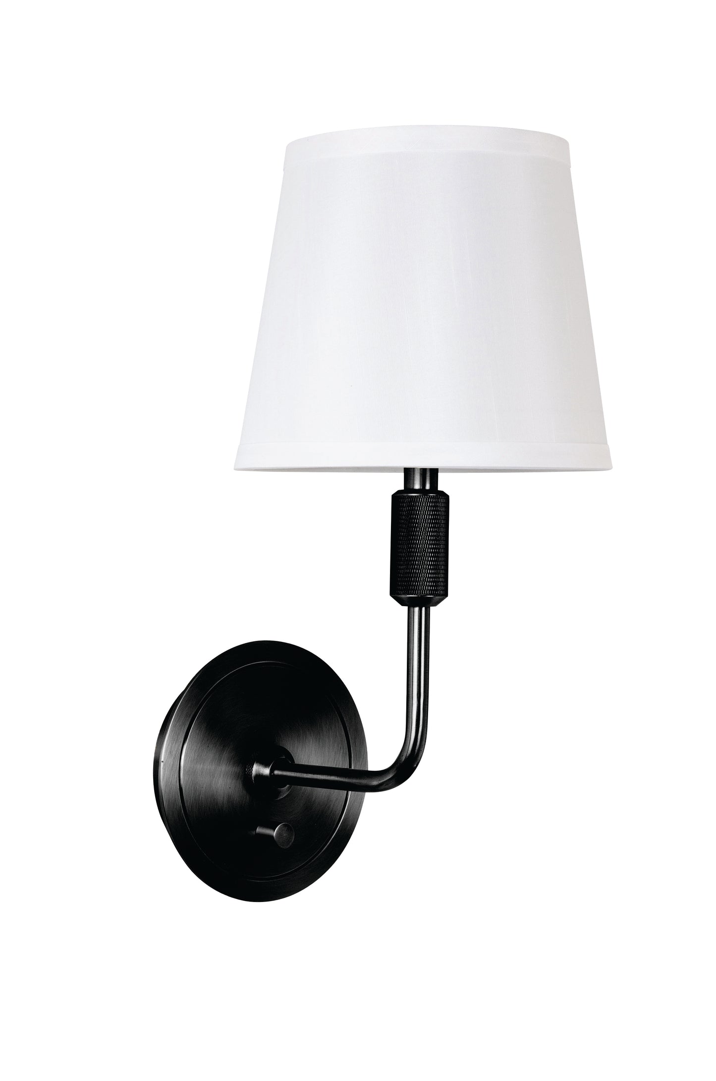 House of Troy Killington Black direct wire wall lamp with full range dimmer and hardback shade KL325-BLK