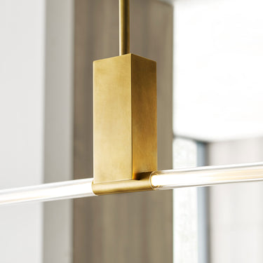 Visual Comfort 66" Linear LED Light Fixture – Glass Tube Chandelier for Sloped Ceilings
