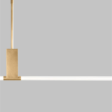 Architectural Linear Glass Tube Chandelier – 66-Inch Modern LED Fixture for High Ceilings