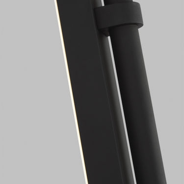 Kal Small Sconce in Nightshade Black used as modern wall uplight in a residential setting