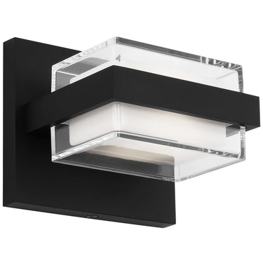 Nightshade Black Kamden Wall Light, Die-Cast Metal Frame, Contemporary LED Bathroom Sconce