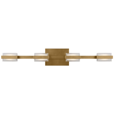 Kamden 4-Light Bathroom Light in Natural Brass | Sean Lavin Design Visual Comfort