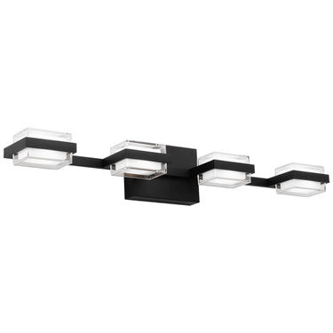 Nightshade Black Kamden 4-Light Fixture | Modern Bathroom Vanity Lighting with Glass Shades