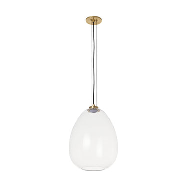 Modern artisan pendant light with clear glass shade and natural brass hardware for residential interiors