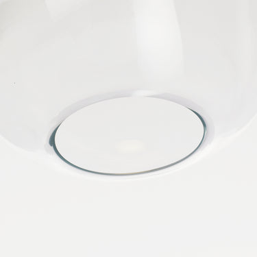 Medium-size artisan pendant with clear glass and brass, designed for home offices and living spaces