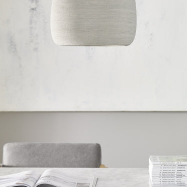 Visual Comfort Karam Oversized Pendant in Concrete/White for contemporary open-concept kitchens or living rooms