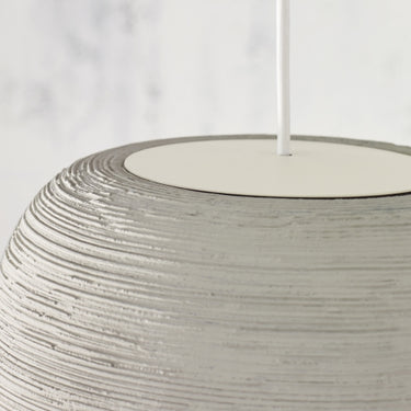 Artisan ceramic ceiling light in Concrete and White – perfect for upscale kitchen island or café lighting applications