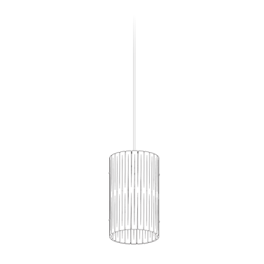 Kerflights P2 wood pendant, kerf-cut plywood shade and steel canopy, product render