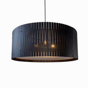 Plywood Drum Pendant: Enhancing Homes and Businesses, black finish